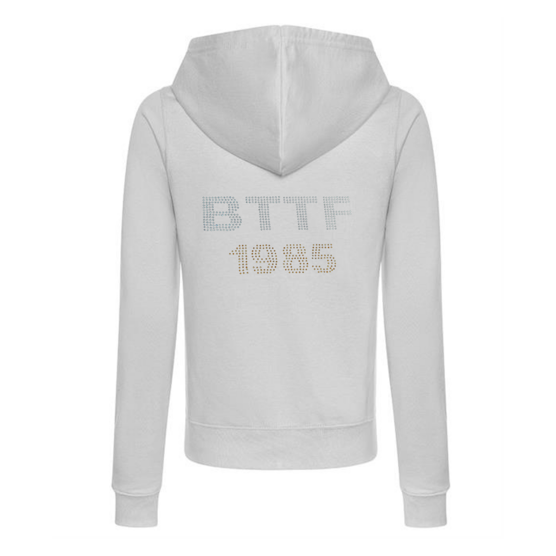 Back to the Future adult zip up hoodie with bling BTTF detail