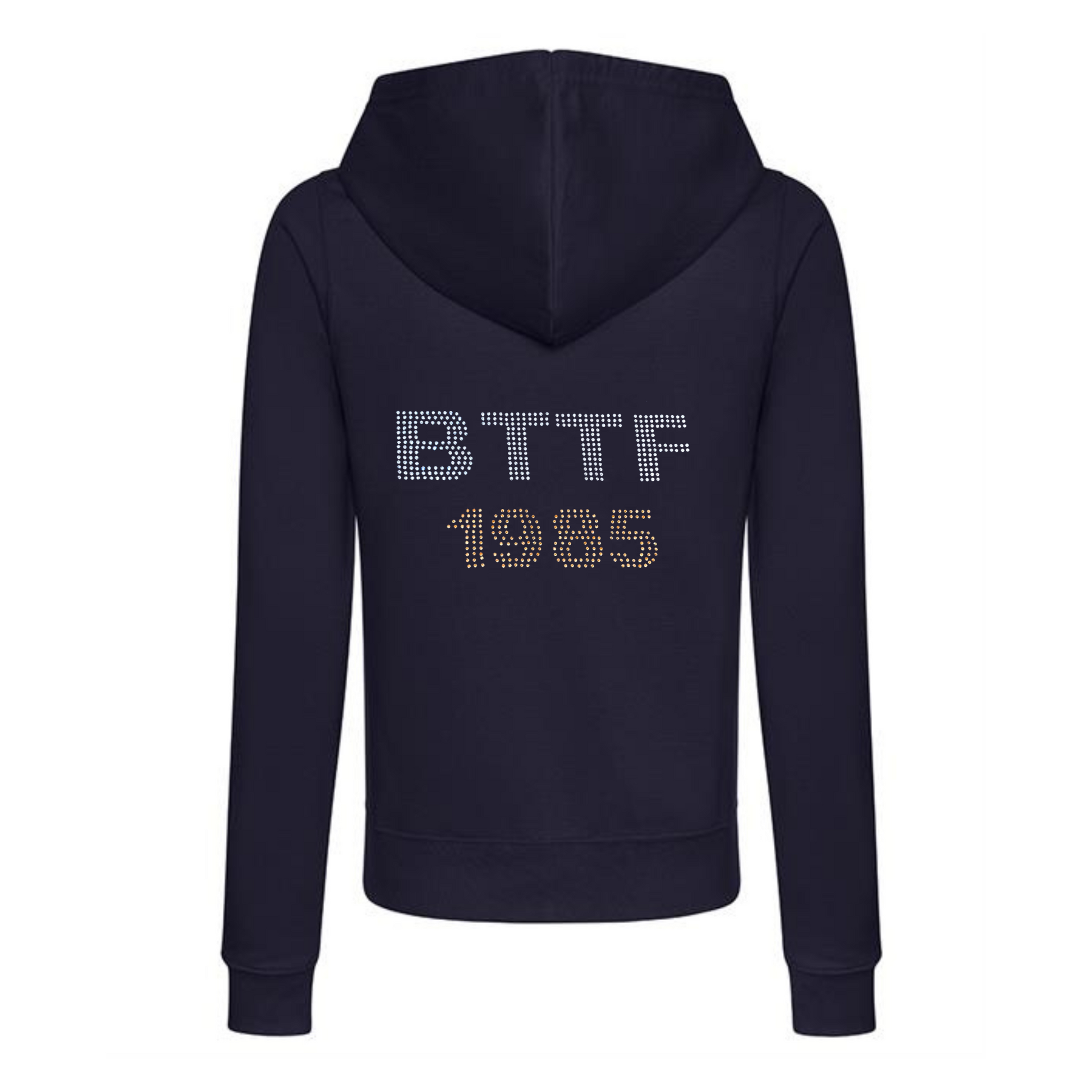 Back to the Future adult zip up hoodie with bling BTTF detail