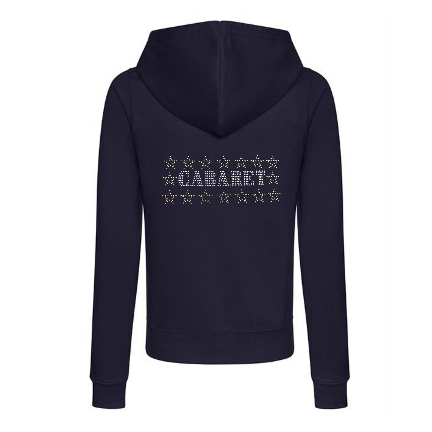 Cabaret musical cotton zip hoodie with star design