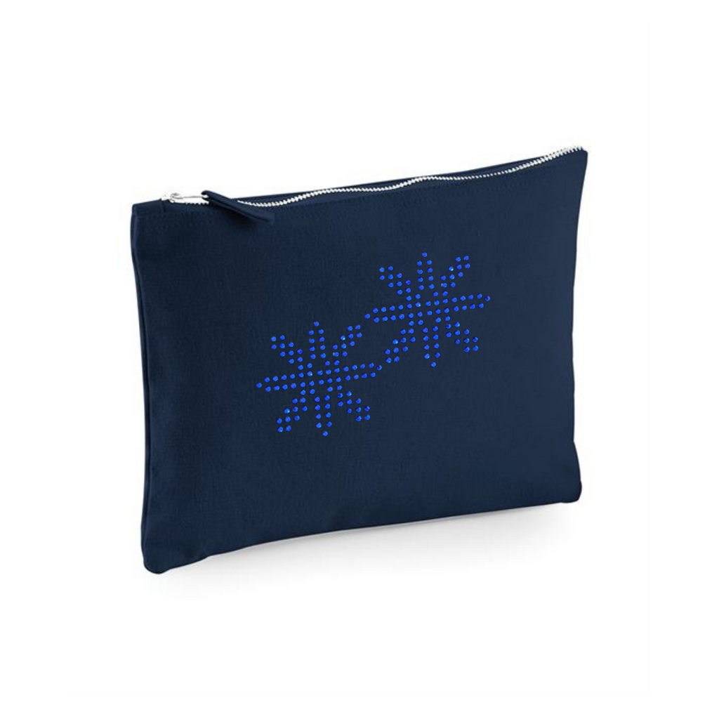 Frozen inspired zip up make up bag or cosmetic purse with bling detail