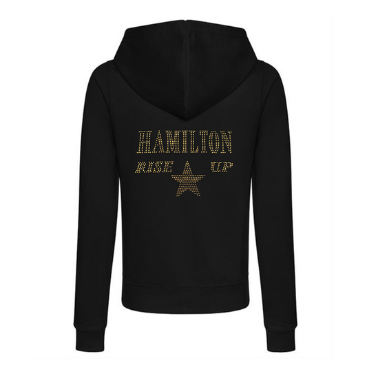 Hamilton musical theatre Rise Up double design zip hoodie
