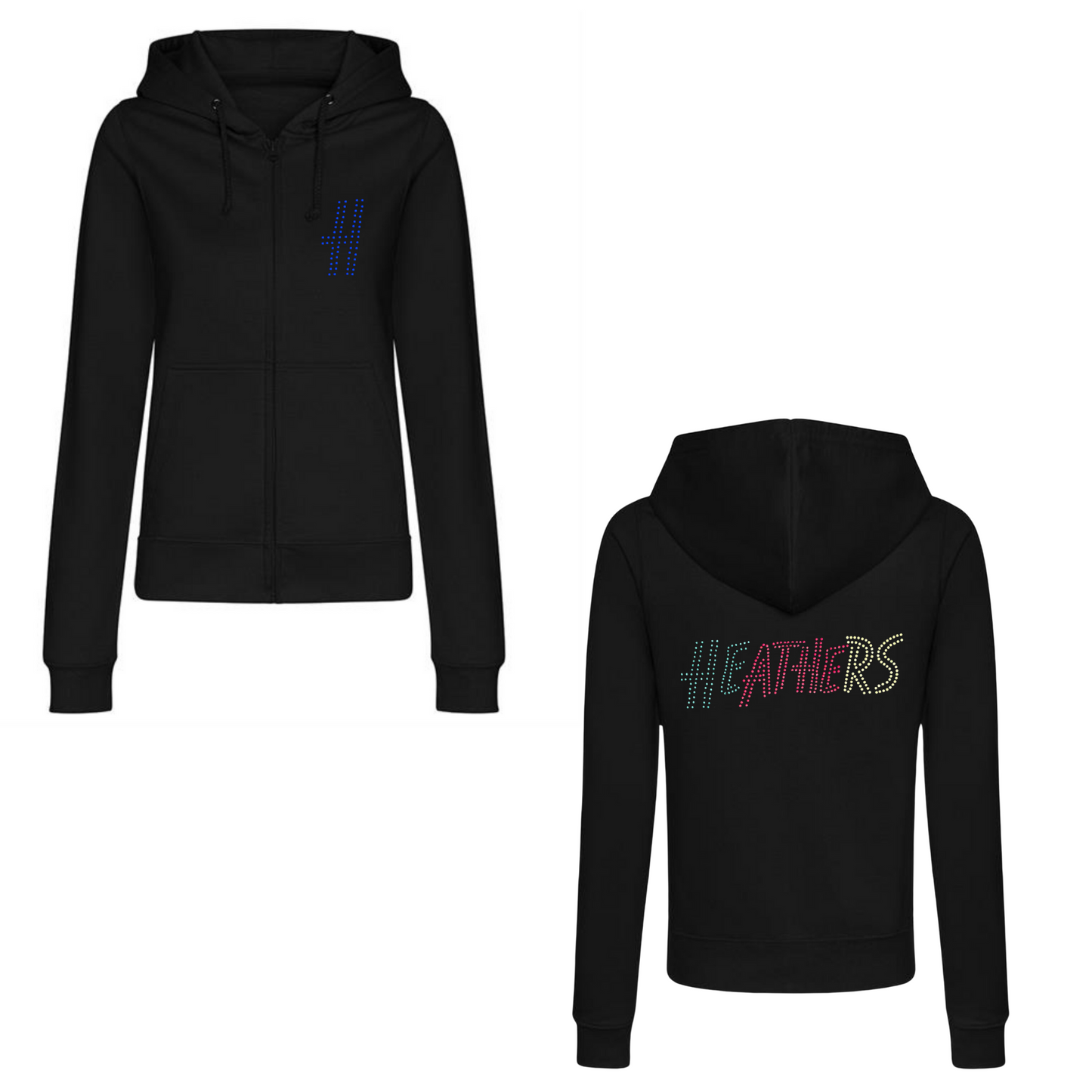 Heathers musical double design zipped hoodie