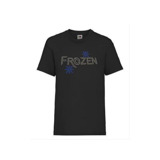 Frozen musical cotton bling snowflake children's teenage T-shirt