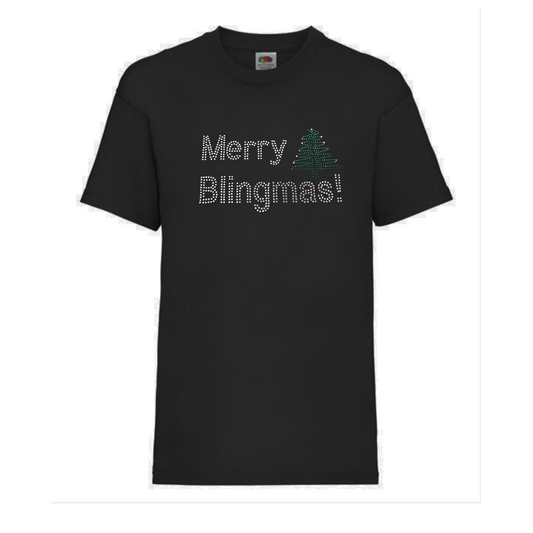 Merry Blingmas Christmas  T-shirt Childrens