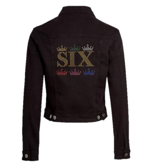 Six the musical crown design denim jacket