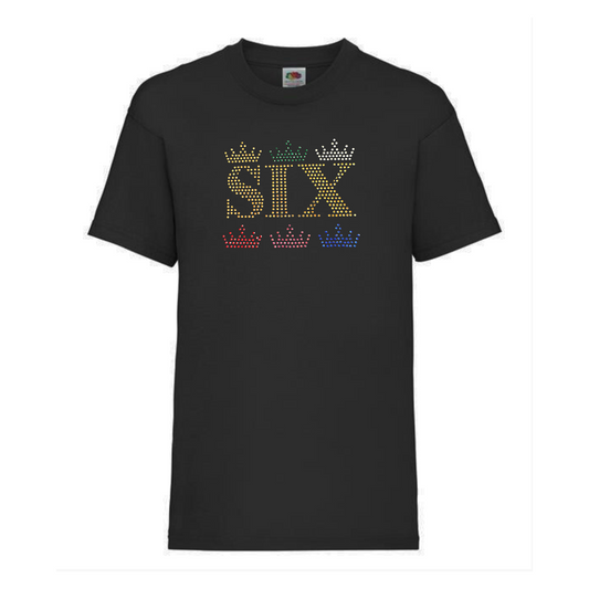 Six the musical cotton Queen crown design T shirt
