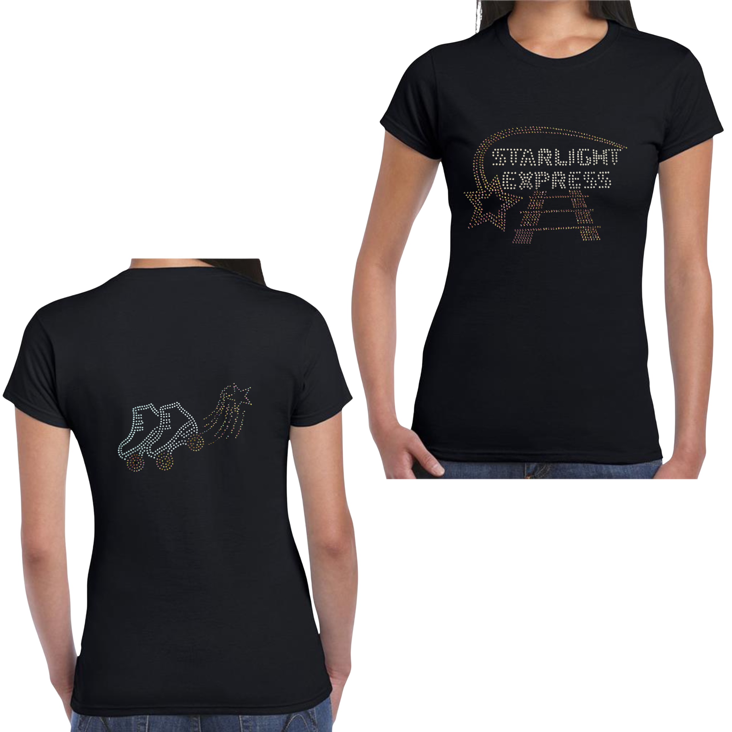 Starlight Express double sided ladies T-shirt with added back roller skate detail