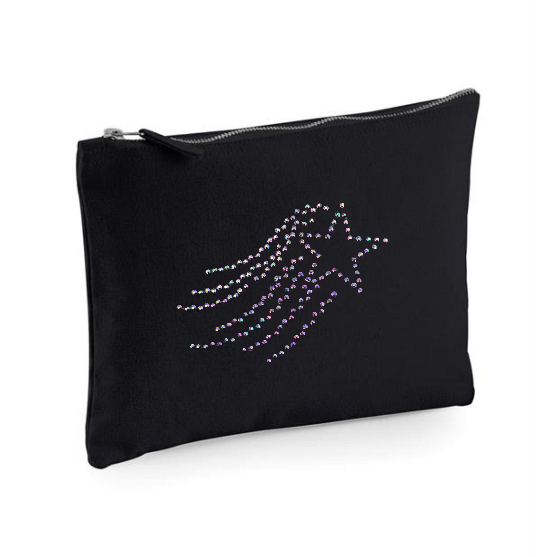 image of the back of the bag with rainbow rose gold star and little trails coming from the star.