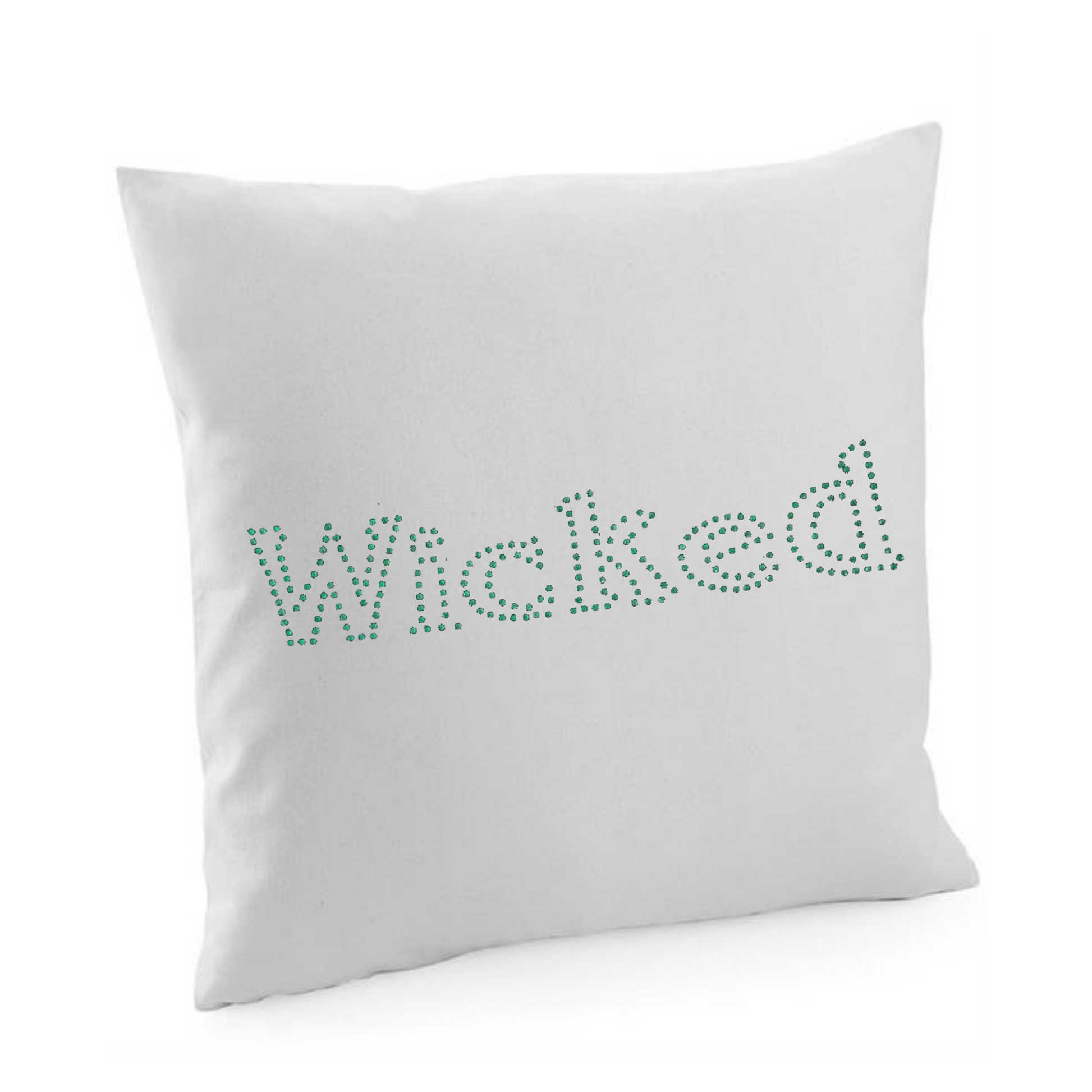 Wicked musical green design, cotton cushion cover