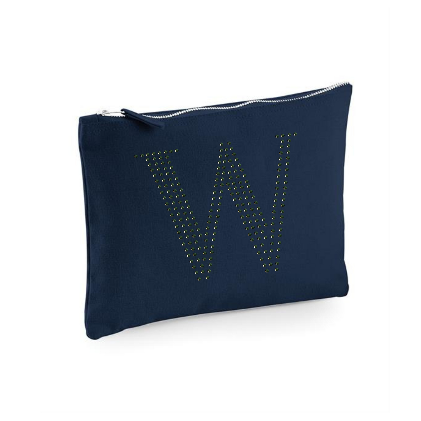 Wicked zip up make up bag or cosmetic purse with bling detail