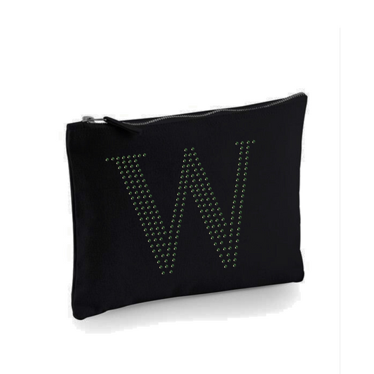 Wicked zip up make up bag or cosmetic purse with bling detail