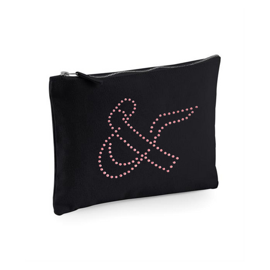 and Juliet, &Juliet zip up make up bag or cosmetic purse with bling detail