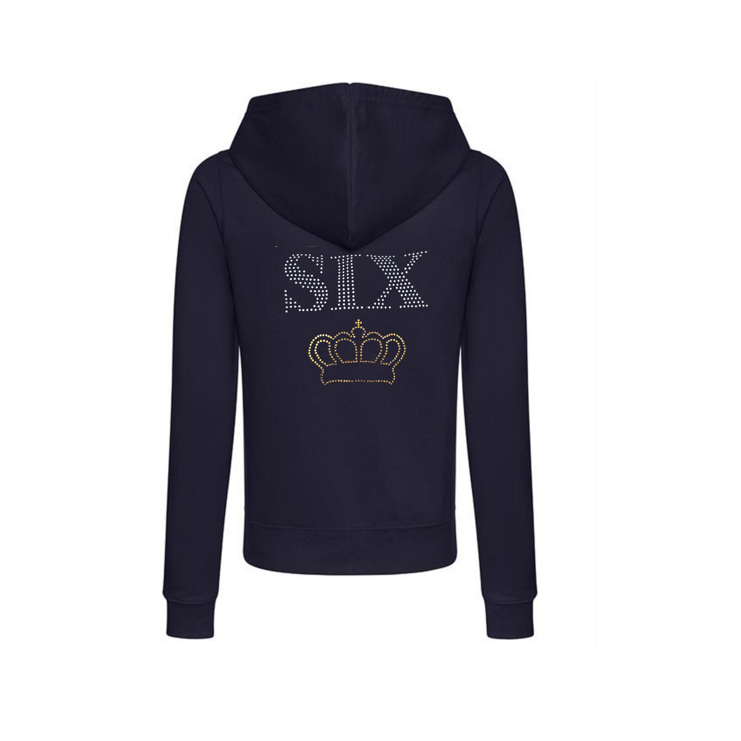 Six Double Sided Crown Design Zipped Adult Hoodie