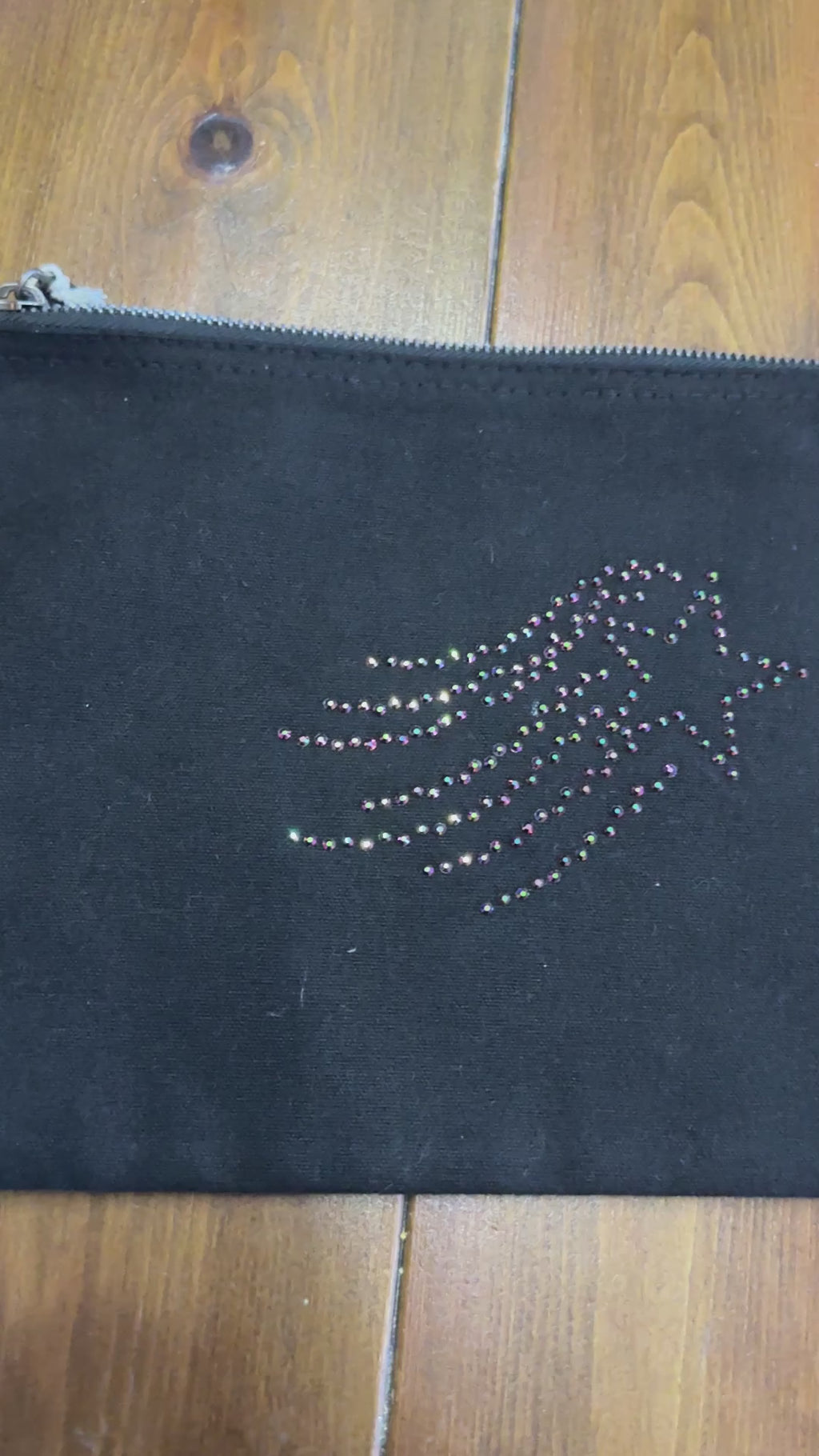 Starlight Express zip up make up bag, cosmetic purse with bling detail, beautiful gift for Christmas, Mothers Day or birthday present