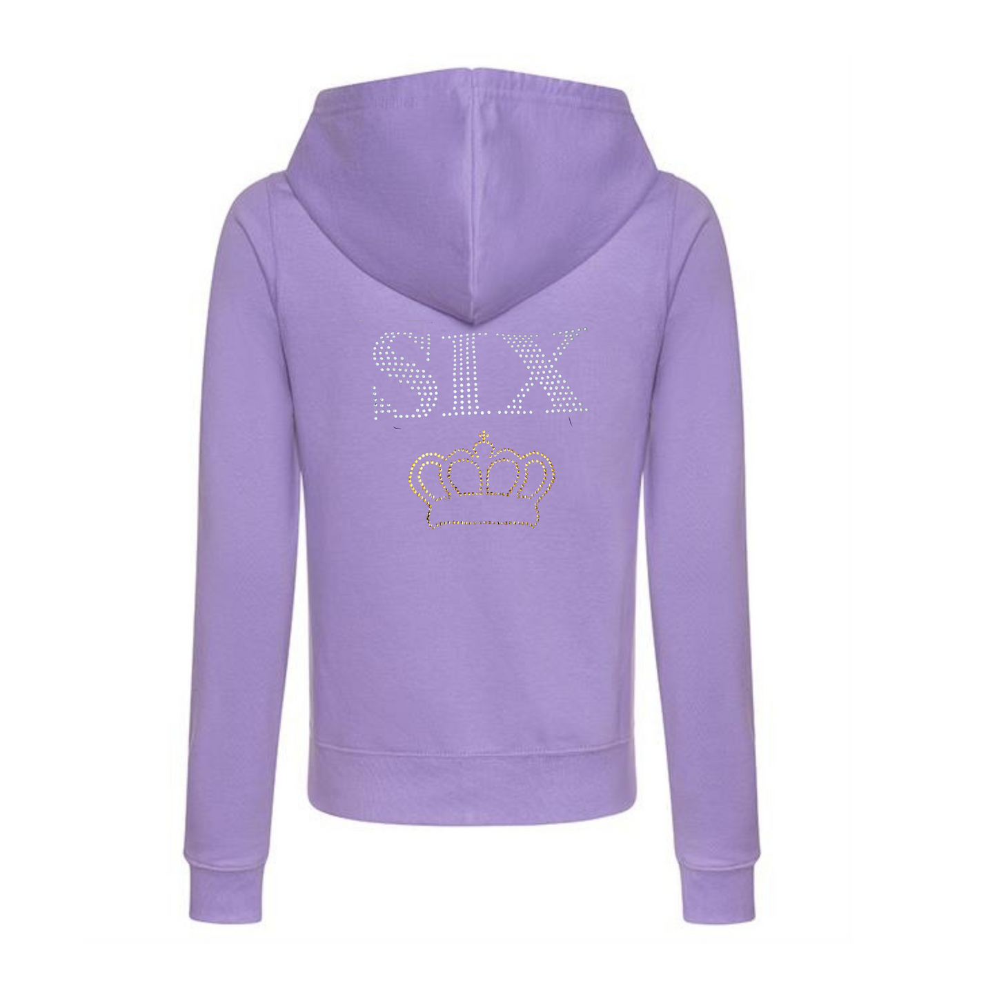 Six Double Sided Crown Design Zipped Adult Hoodie