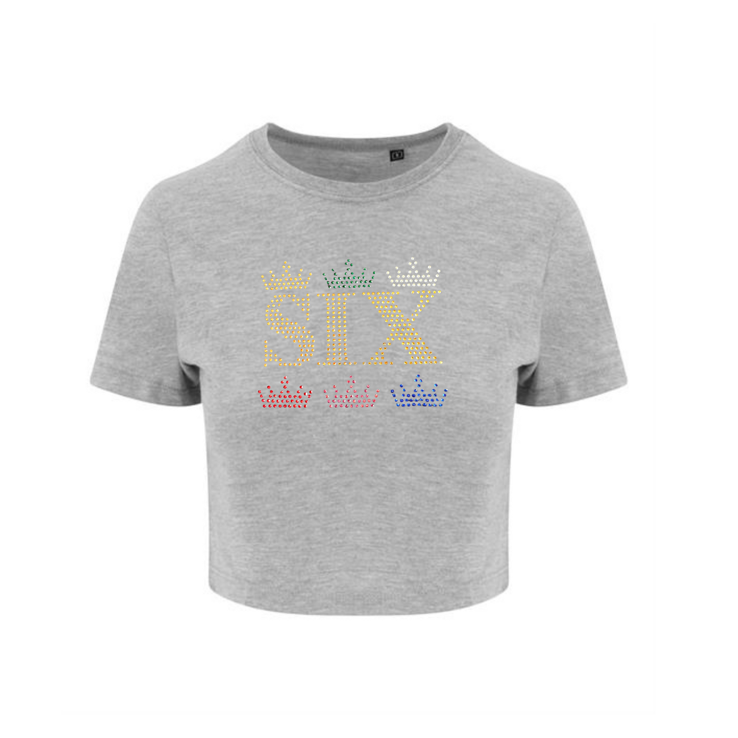 Six the musical bling crown design merch crop t shirt