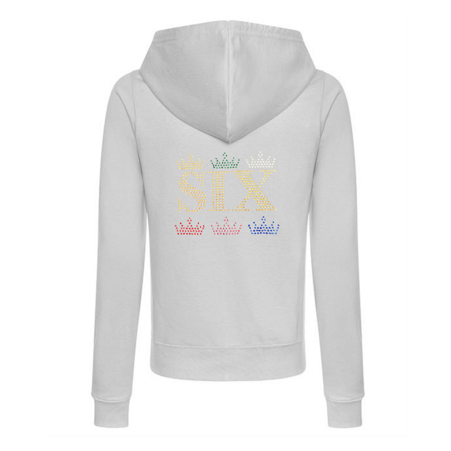 Six the musical cotton Queen crown design Zipped Adult Hoodie